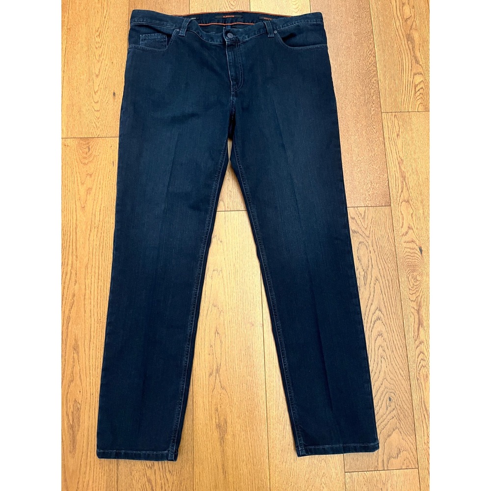 Alberto Regular Fit Indigo Blue Dark Wash Denim Jeans Mens Straight Leg‎
